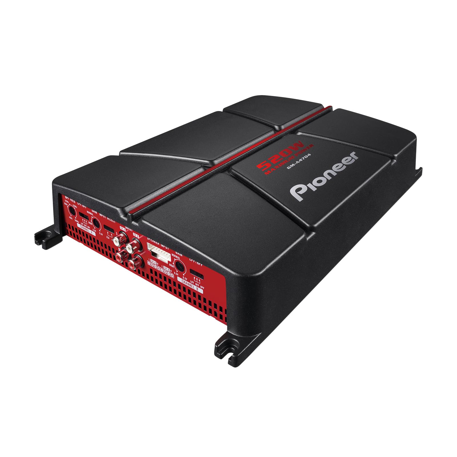 GM-A4704 4-Channel Car Amplifier – 520W Max, Class AB, Bridgeable Design, Bridgeable, Variable high-Pass Filter