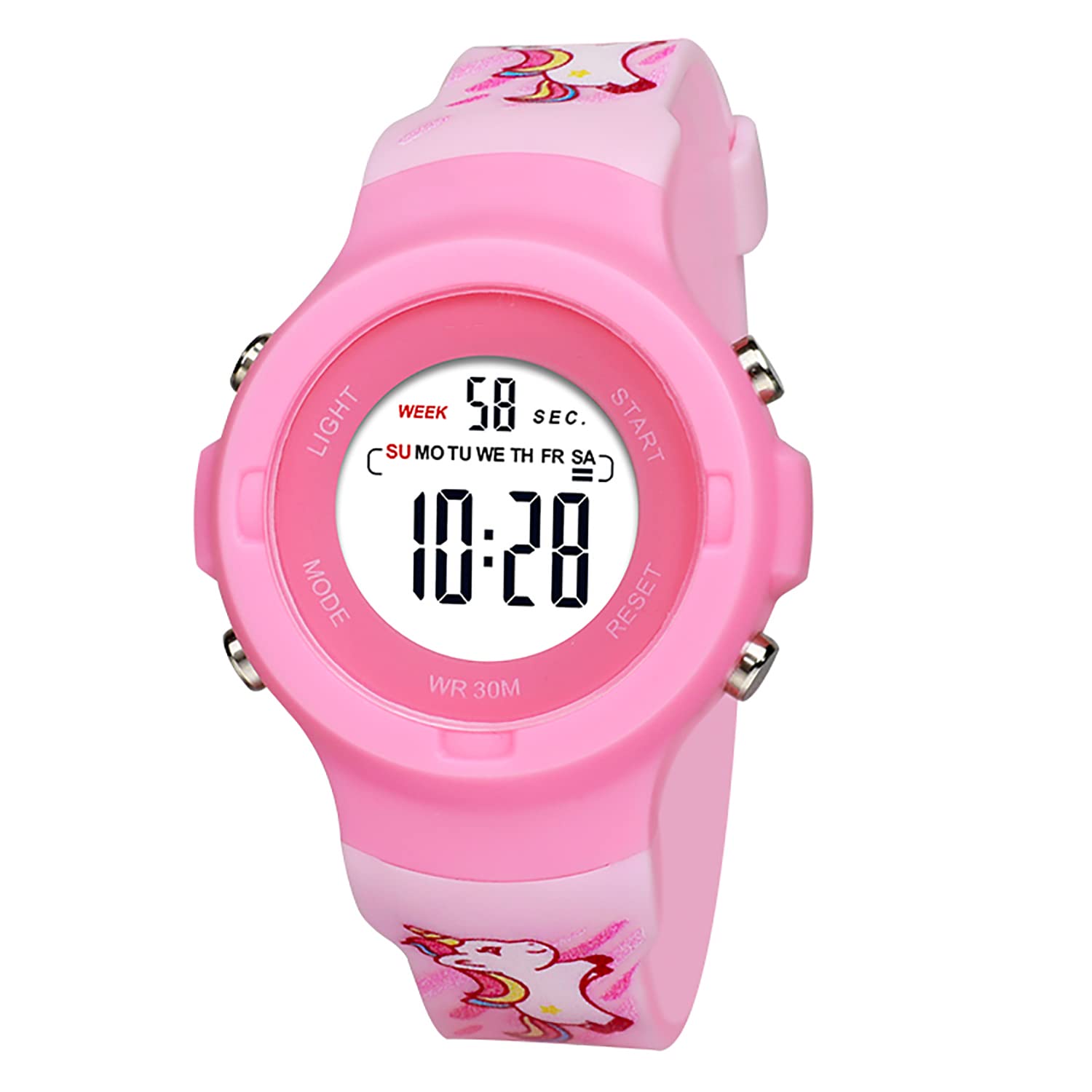 Time Up Digital Dial Printed Strap with Cartoon Waterproof Alarm Kids Watch for Boys & Girls (Age:4-12 Years) (Pink) (B0B4DCJNJM) Amazon Price History, Amazon Price Tracker