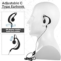 Vista 5 de 10 pares de auriculares para walkie talkie con micrófono de 2 pines, micrófono de auricular para radio bidireccional, auricular de un solo cable