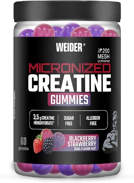 Gominolas de creatina Weider Micronized, una forma práctica de suplementación.