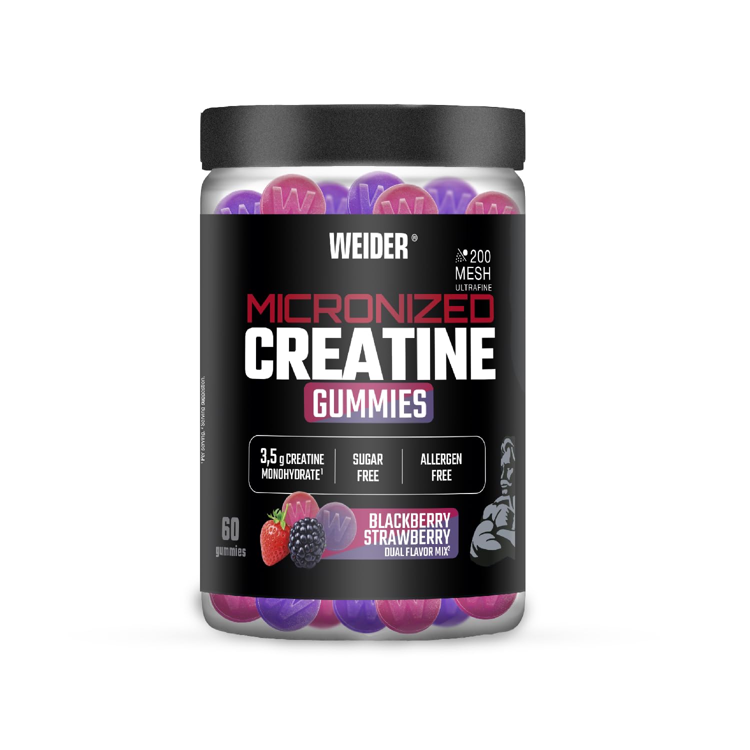 Gominolas de creatina Weider Micronized, una forma práctica de suplementación.