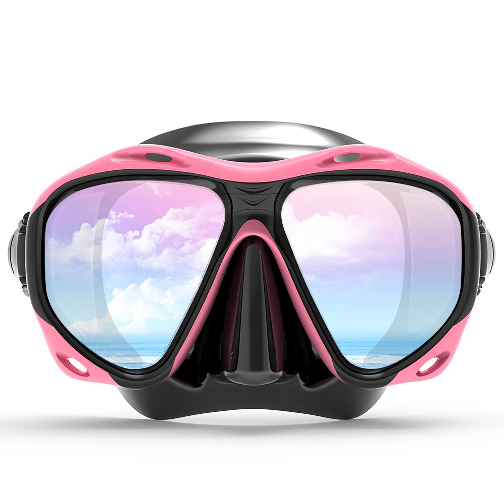 COPOZZ Adult Scuba Mask, Dive Mask Anti Fog Snorkeling Scuba Diving Glasses, Great Seal Free Diving Tempered Glass Mask Goggles