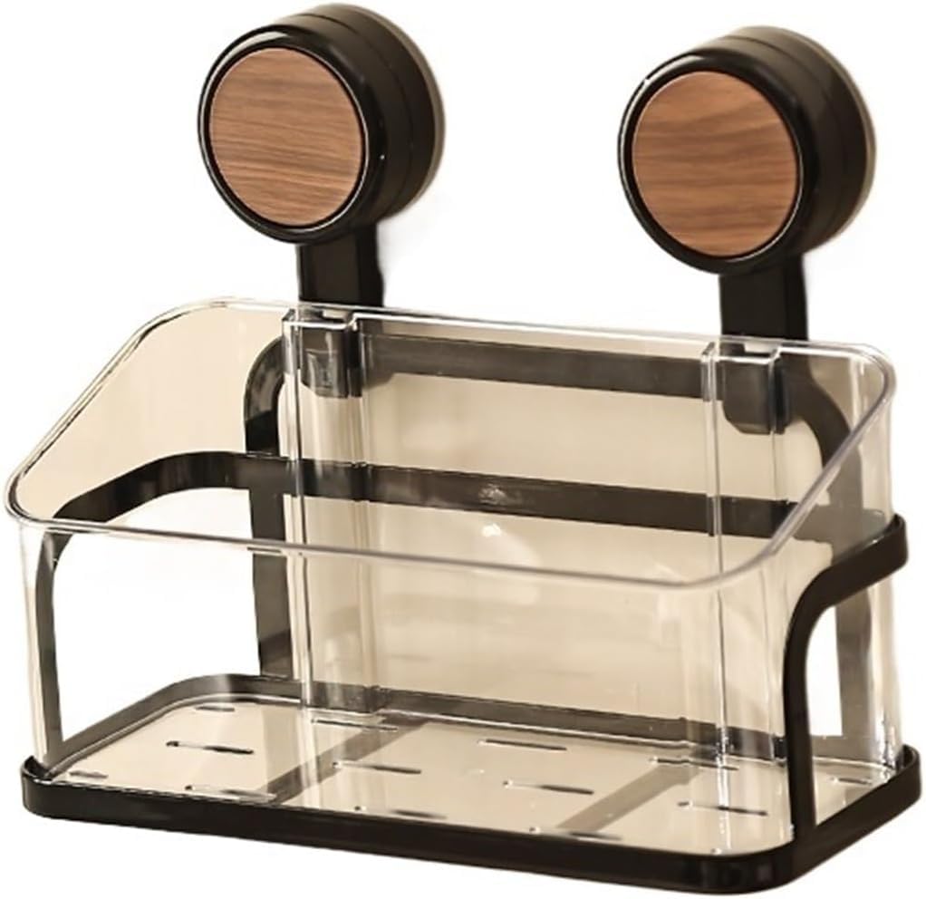 Barra de agarre de baño con ventosa, almacenamiento de pared para fregadero antiguo, pasamanos con patrón de nogal, duradero y elegante