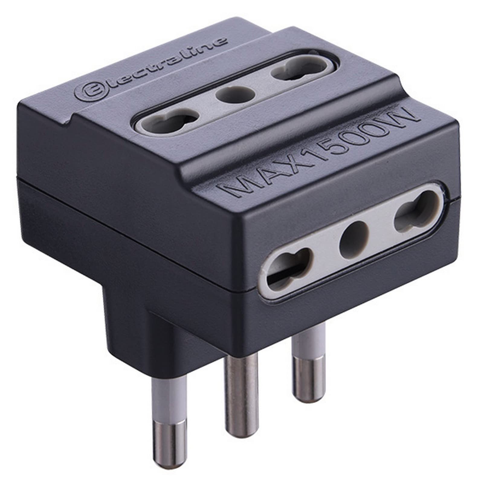 25PZ ADATTATORE TRIPLO 16A-3 PRESE BIPASSO NERO FIGURA 10