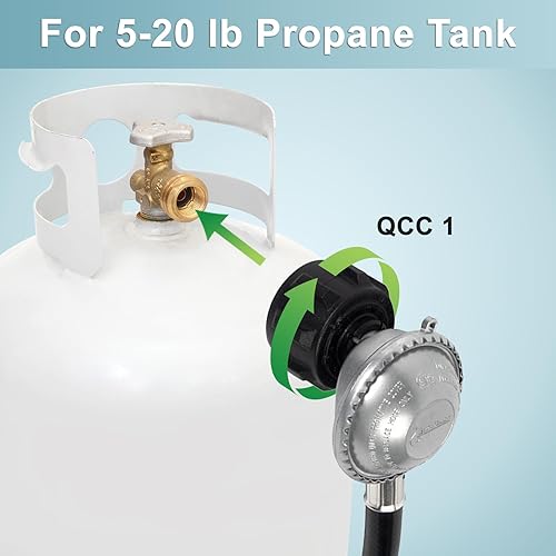 Miniatura 5 de SHINESTAR Regulador de parrilla de gas de 3 pies y manguera, pieza de repuesto para parrilla y estufa de Camp Chef y plancha Blackstone, con tuerca