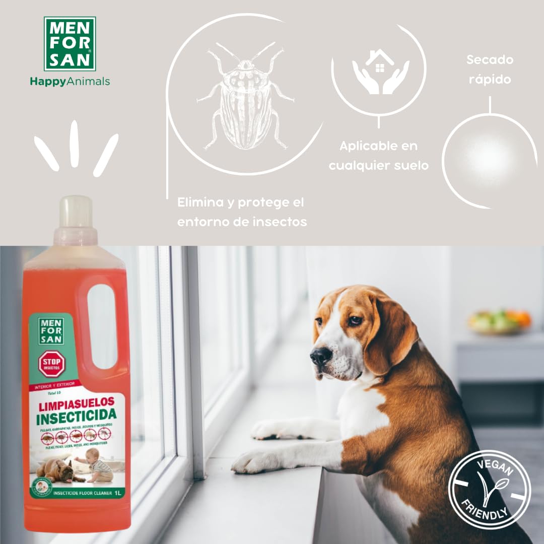 Menforsan Totale 10 Detergente per Pavimenti Insetticida, Rimuove e Protegge Gli Animali Domestici e l'ambiente Domestico, Interno ed Esterno, 1L