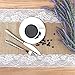 Set of 10 Wedding Burlap Table Runners with White Lace hem ,12x108 Inch,Hessian Jute Rustic Country for Wedding Party Birthday Engagement Hotel Home Décor