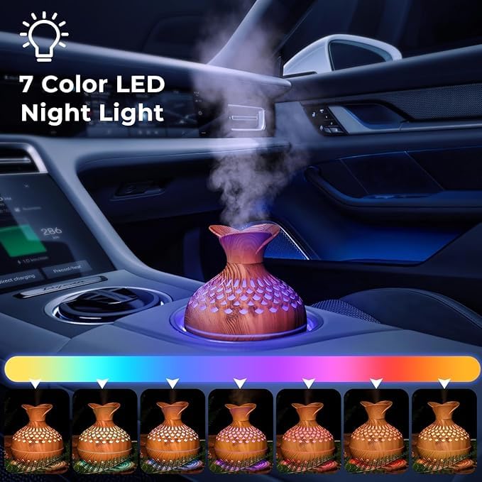 Image of Shubh Empire Mini Ultrasonic humidifier for Room Moisture, Essential Oil Diffuser, Cool Mist for Bedroom, Baby, Aroma Diffuser for Home Electric with Night Lamp (Flower)