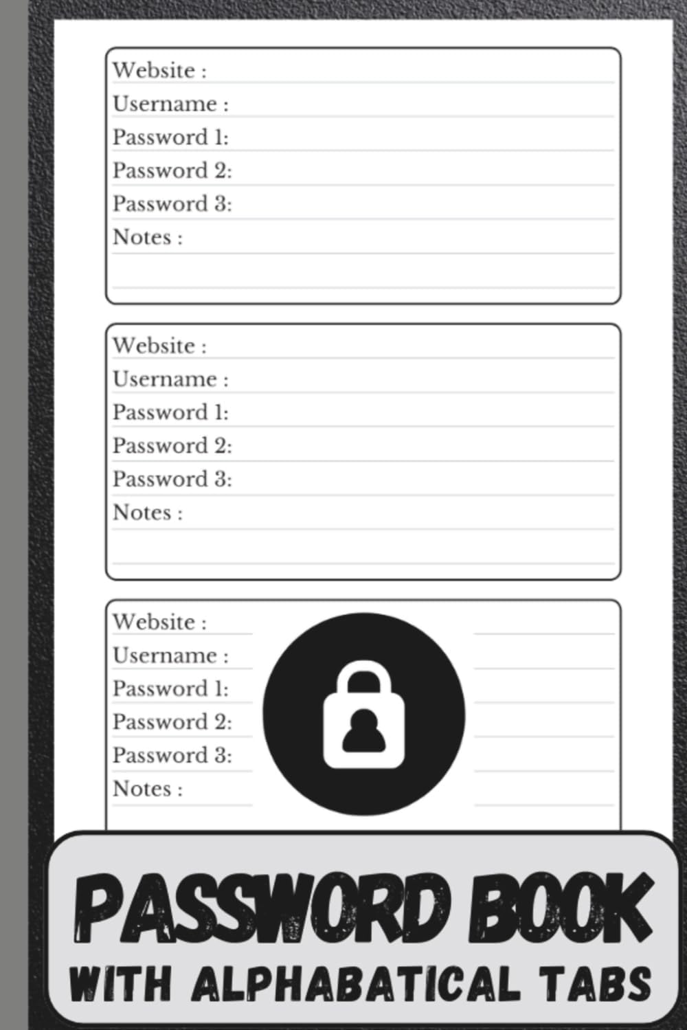 Password Book with Alphabetical Tabs: Securely Organize Website Logins, Usernames & Passwords