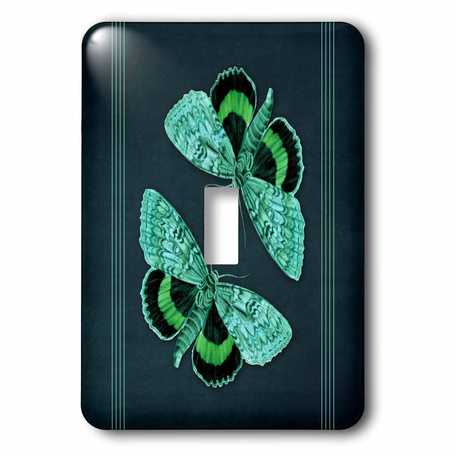 Interrupteur à baïonnette original motif papillon turquoise vert
