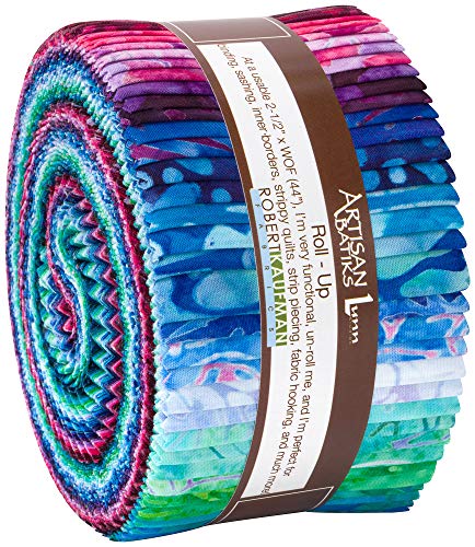 Lunn Studios Artisan Batiks Garden Style Roll Up 40 2.5-inch Strips Jelly Roll Kaufman RU-958-40