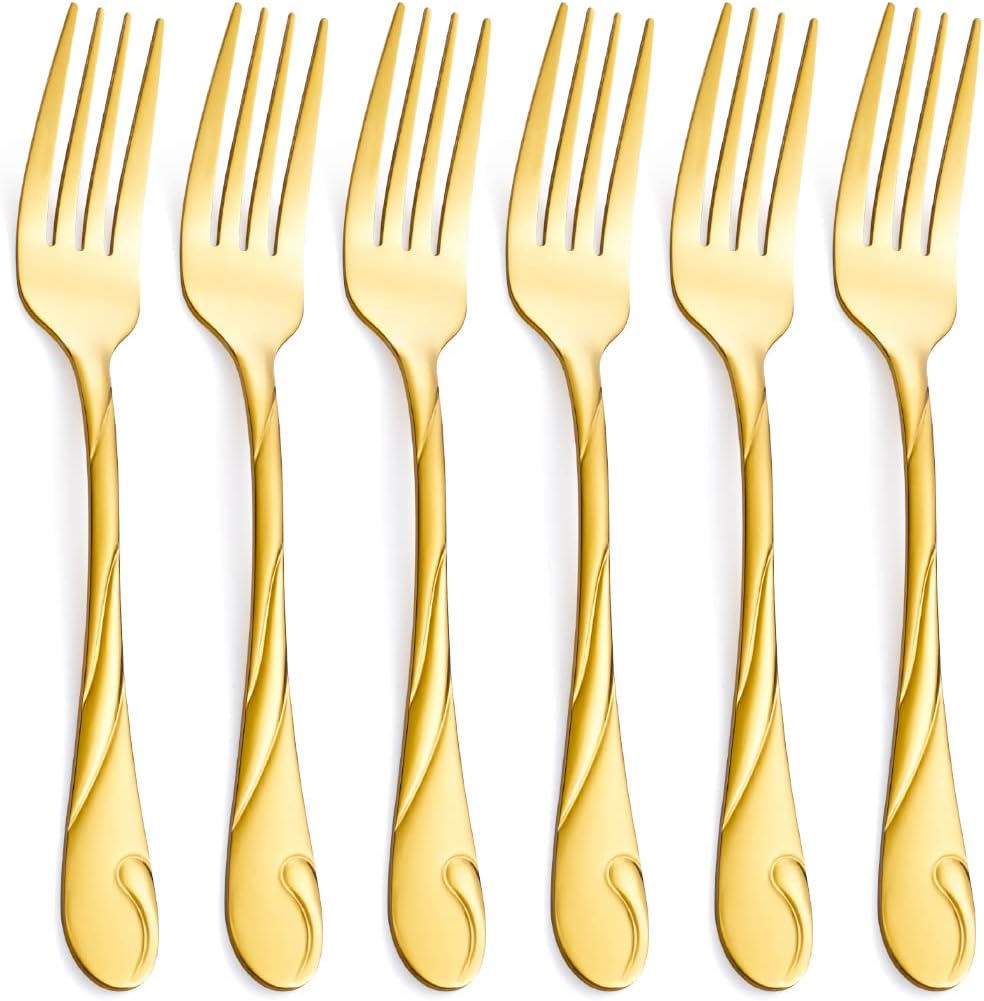 Gold Salad Fork Set, Seeshine 6.9inch Stainless Steel