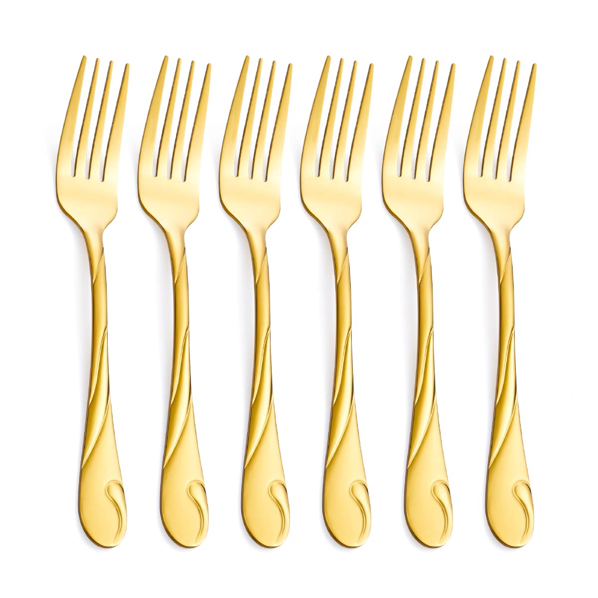 Black Salad Fork Set, Seeshine 6.9-inch Stainless Steel Shiny Black Metal Dessert Fork, Small Cake Fork, Set of 6 — Amazon image 7