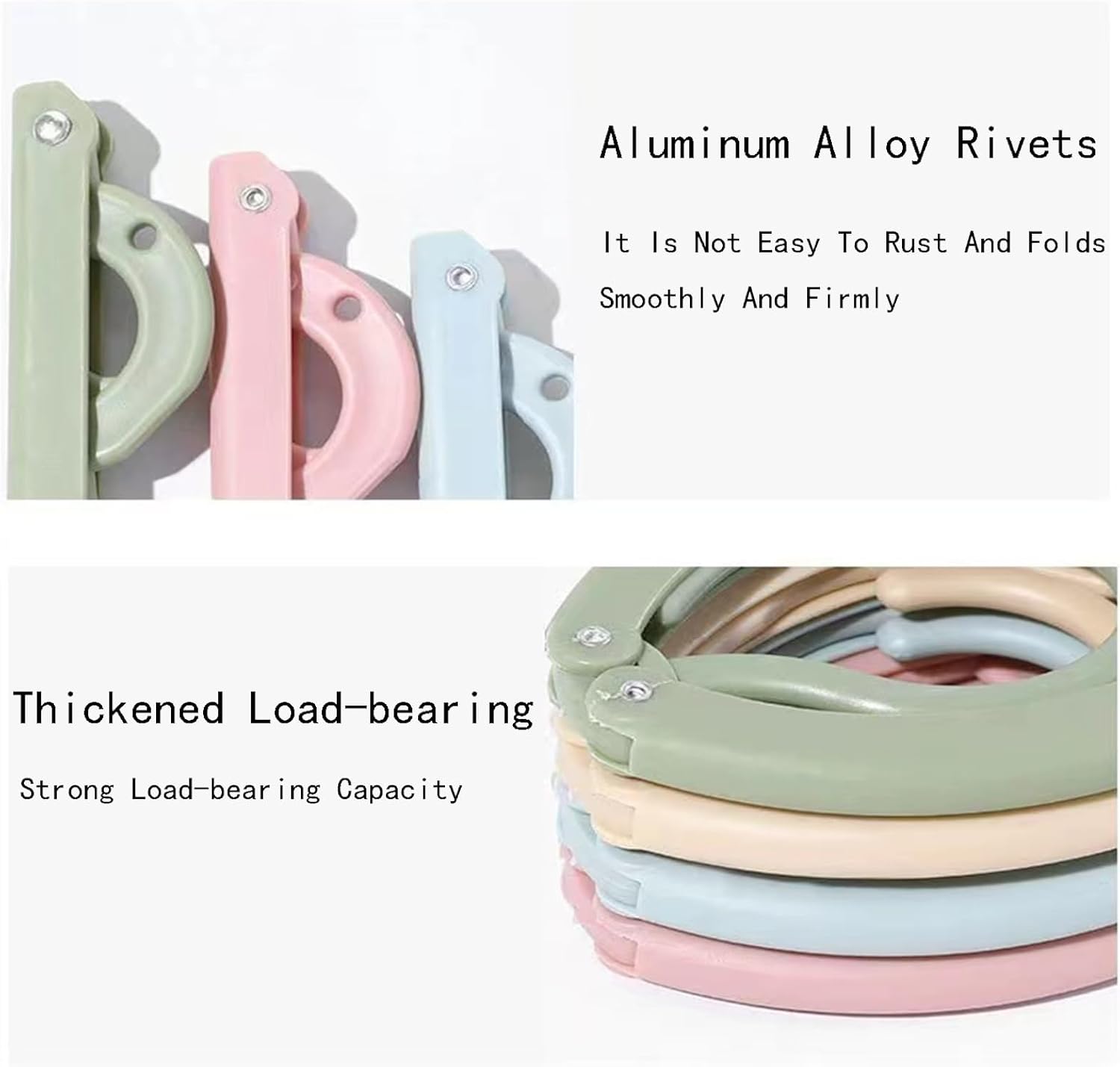 12 Pcs Hangers with 24 Pcs Clips, Folding Clothes Hangers Portable Pants Hangers - Organizer Bag for Travel - Image 3