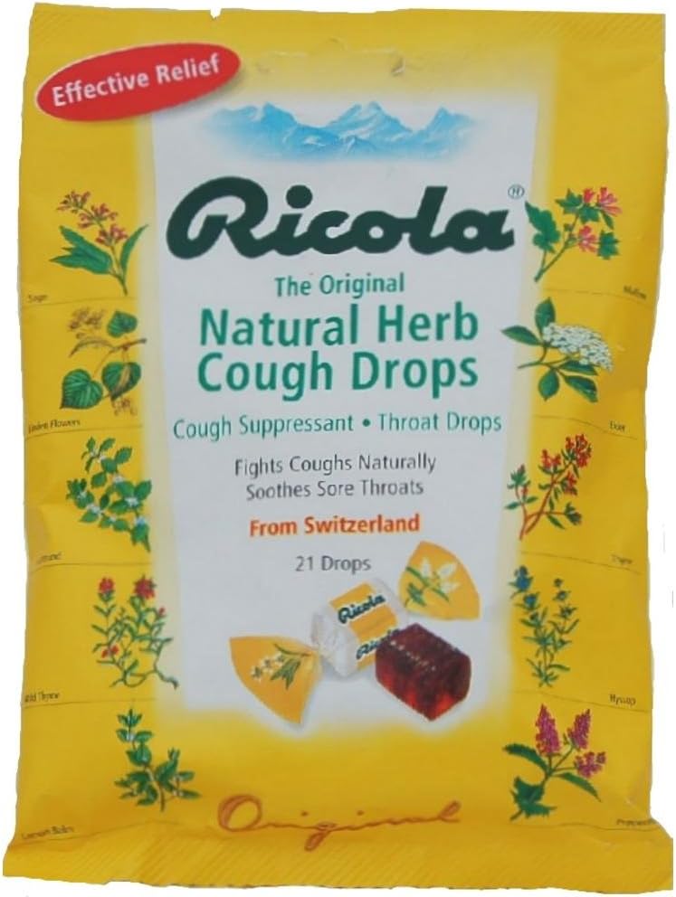 LIL7776 Ricola Cough Drops, Natural Herb, 21/Bag Health