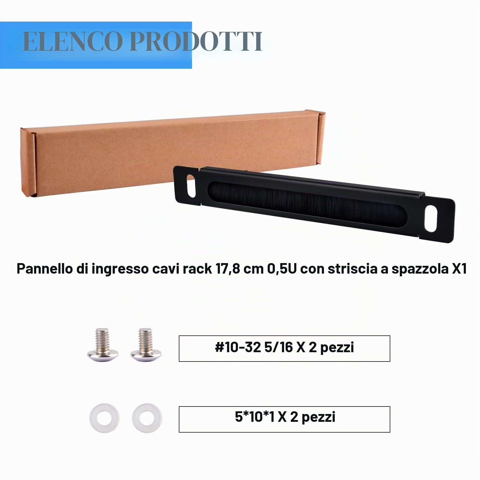 GeeekPi Pannello di gestione dei cavi da 7 pollici 0,5U con striscia di spazzole, organizer per cavi per rack DeskPi RackMate TT Mini Network Rack