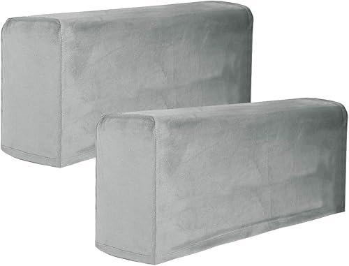 Toalla gris para reposabrazos de sofá, fundas de tela elástica para reposabrazos antideslizantes, protector de muebles, fundas para sillón