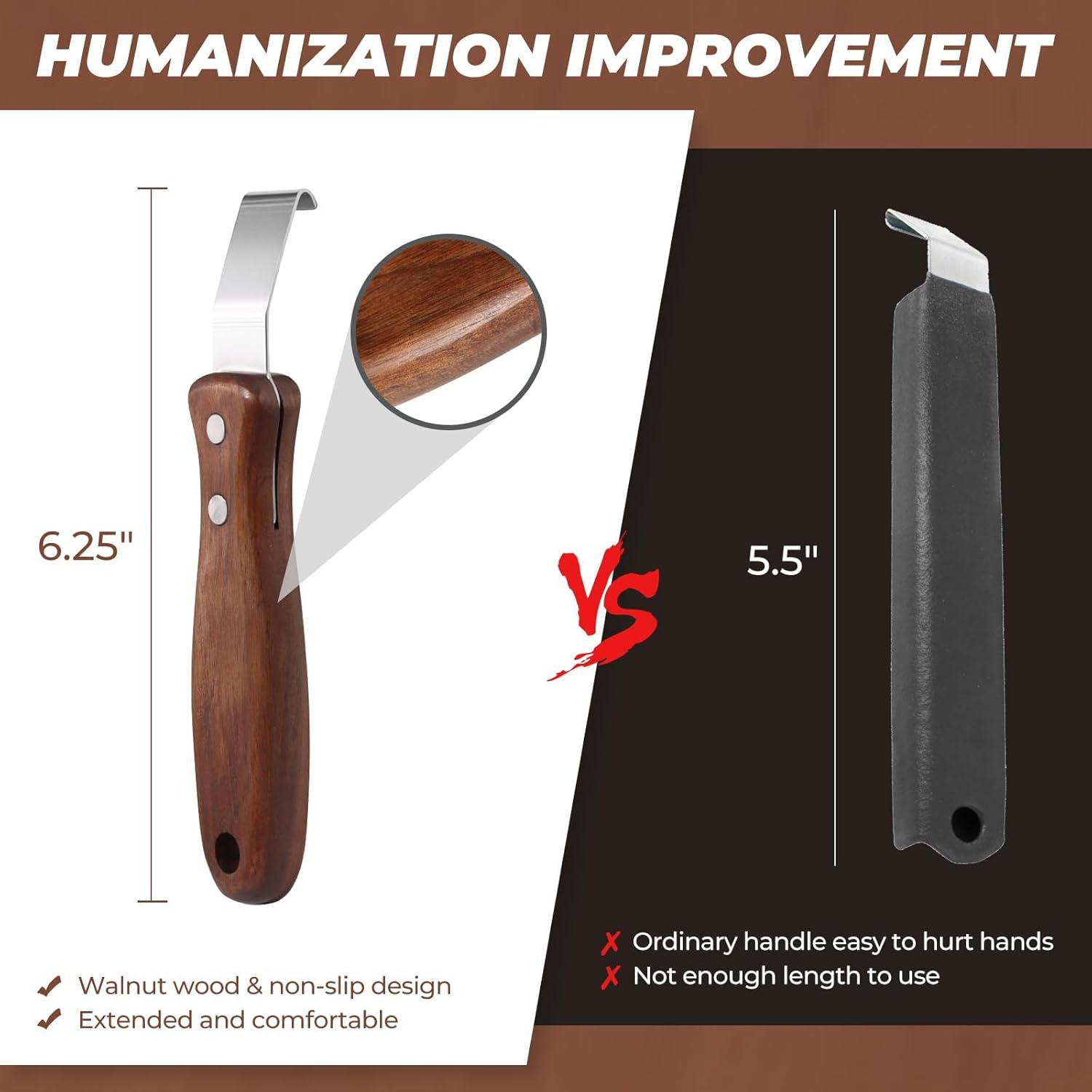 Vinyl Siding Removal Tool,Straight Non-Slip Grip Handled,Silicone Protective Handled,for Installation and Repair Vinyl Sidings Without Damaging Siding (1, Wooden)