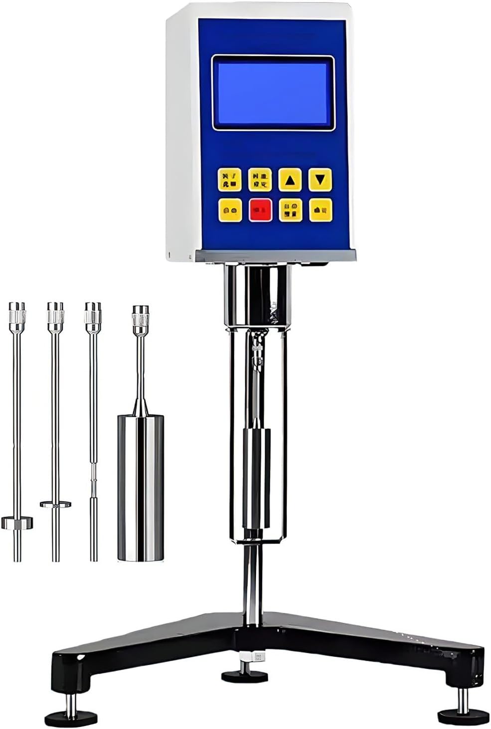 Digital Rotational Viscometer with Temperature Control Probe - Lab Viscosity Meter with 4 Rotors for Measuring Fluids, Adhesives, and Coatings