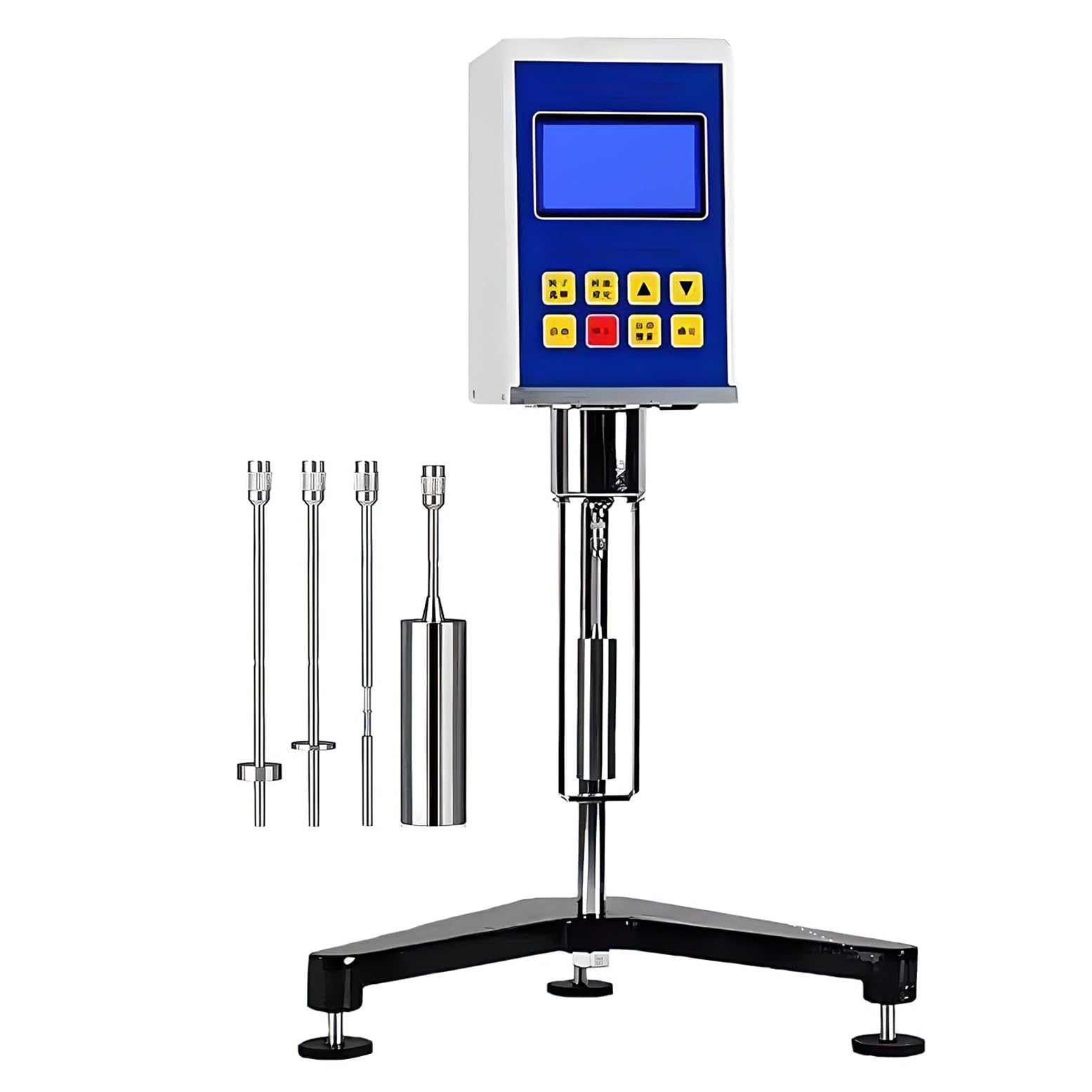 Digitales Rotationsviskosimeter mit Temperaturkontrollsonde – Labor-Viskositätsmessgerät inklusive 4 Rotoren zum Testen von Flüssigkeiten, Klebstoffen und Beschichtungen