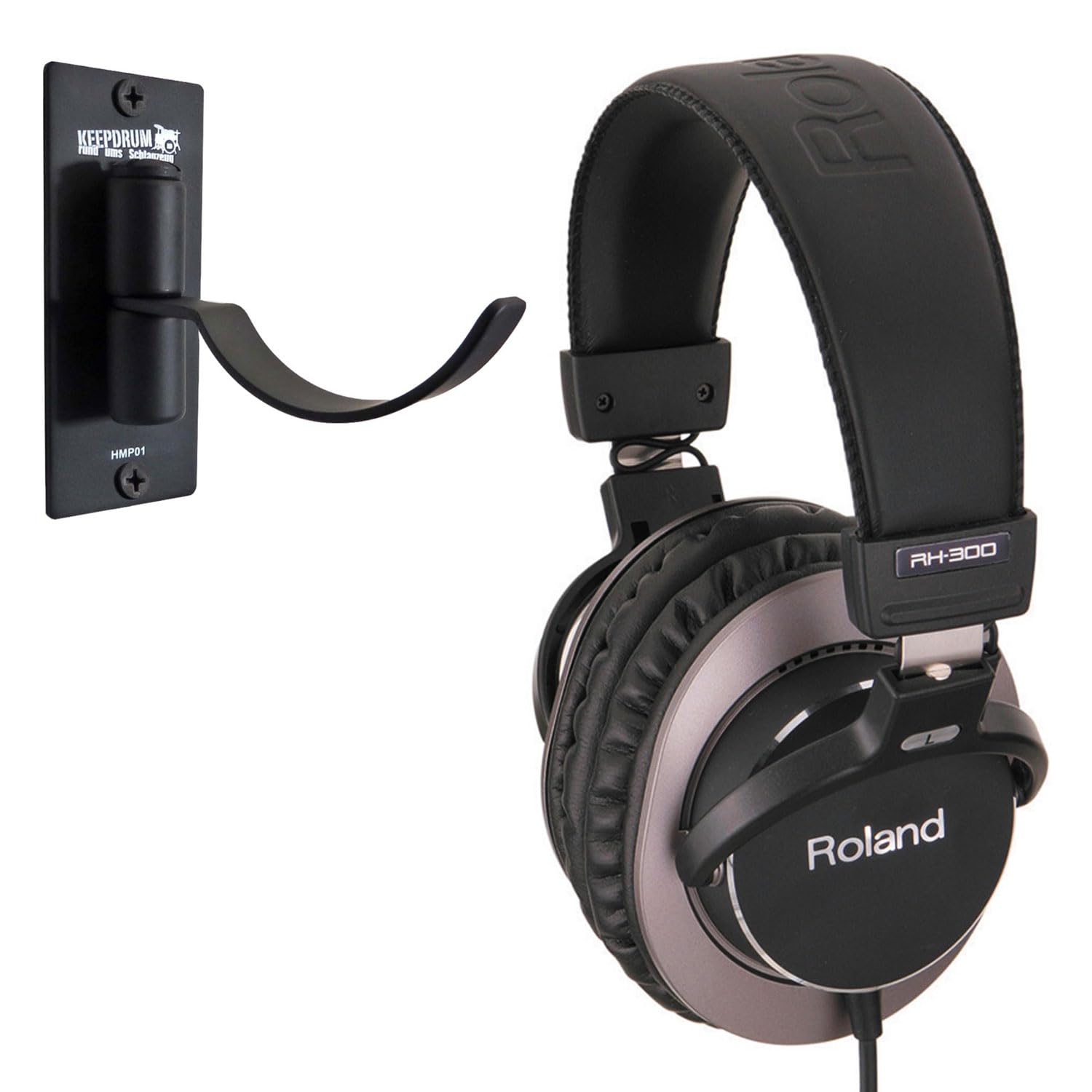 Roland RH-300 zamknięte słuchawki studyjne + keepdrum słuchawki uchwyt ścienny