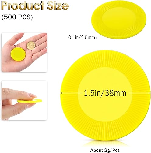 Miniatura 9 de Leitee 500 fichas de póquer de plástico de 1.496 pulgadas entrelazadas, juego de fichas de póquer ligeras, fichas de bingo, fichas de casino en