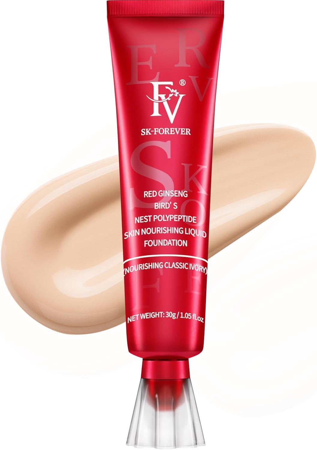 FV Waterproof Liquid Foundation, Dewy Finish Long Lasting Lightweight Medium Coverage Face Makeup for Normal & Dry Skin, Cruelty Free, Classic Ivory, 30ml