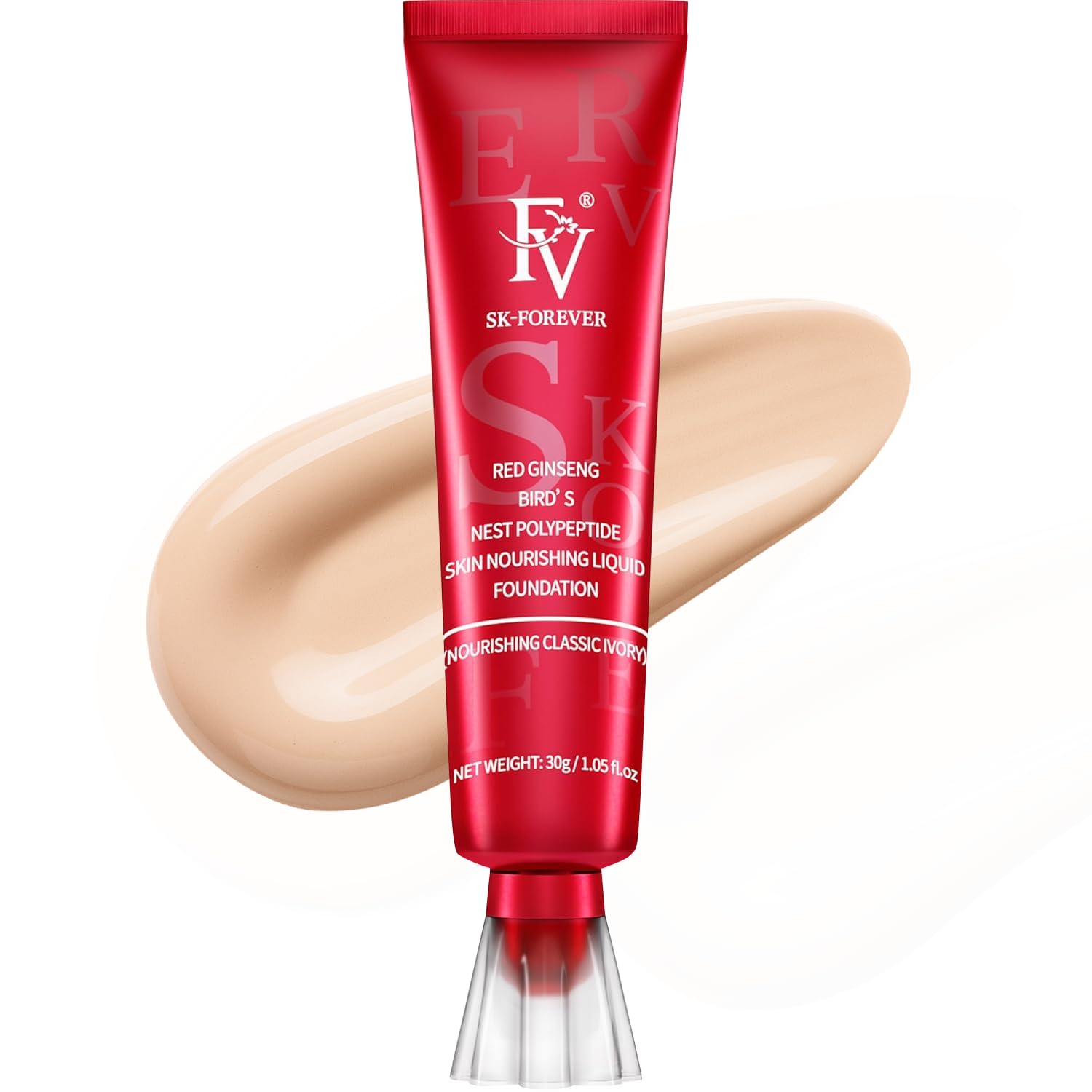 FV Waterproof Liquid Foundation, Dewy Finish Long Lasting Lightweight Medium Coverage Face Makeup for Normal & Dry Skin, Cruelty Free, Classic Ivory, 30ml
