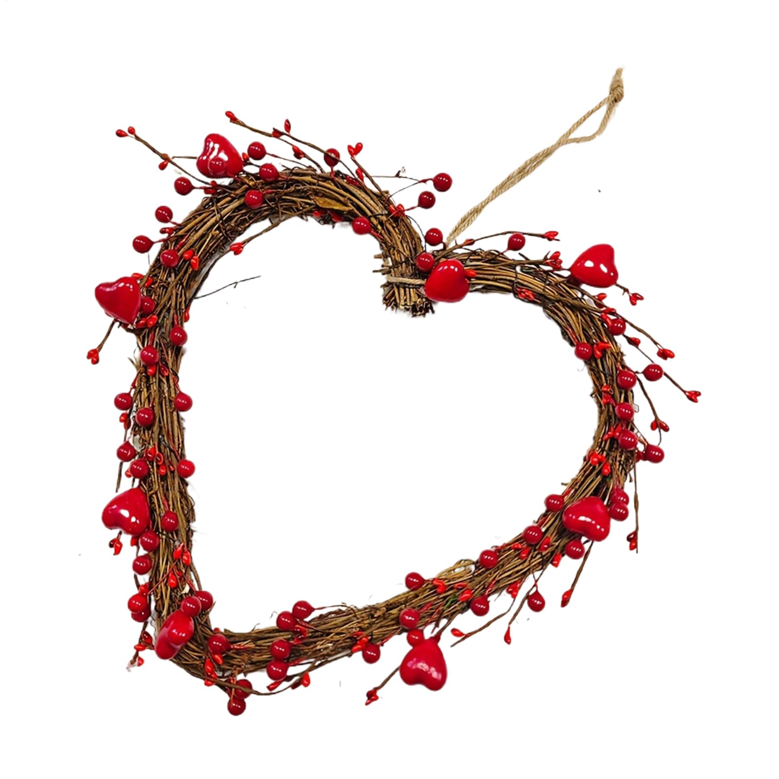 Couronne en forme de cœur romantique : habillez votre porche et vos fenêtres de rouge
