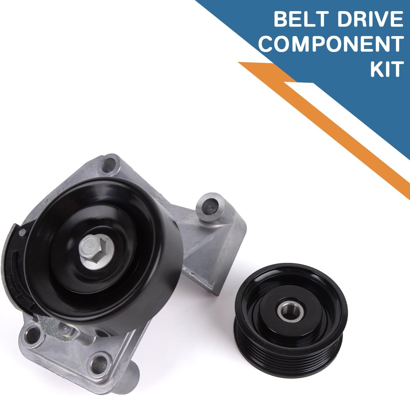 Serpentine Belt Tensioner Pulley with Idler Pulley Kit for Toyota Tundra 4Runner Sequoia Land Cruiser for Lexus LX470 GX470 LS430 GS430 GS400 SC400 1998-2009 4.0L 4.3L 4.7L V8 Replaces 90K-38488