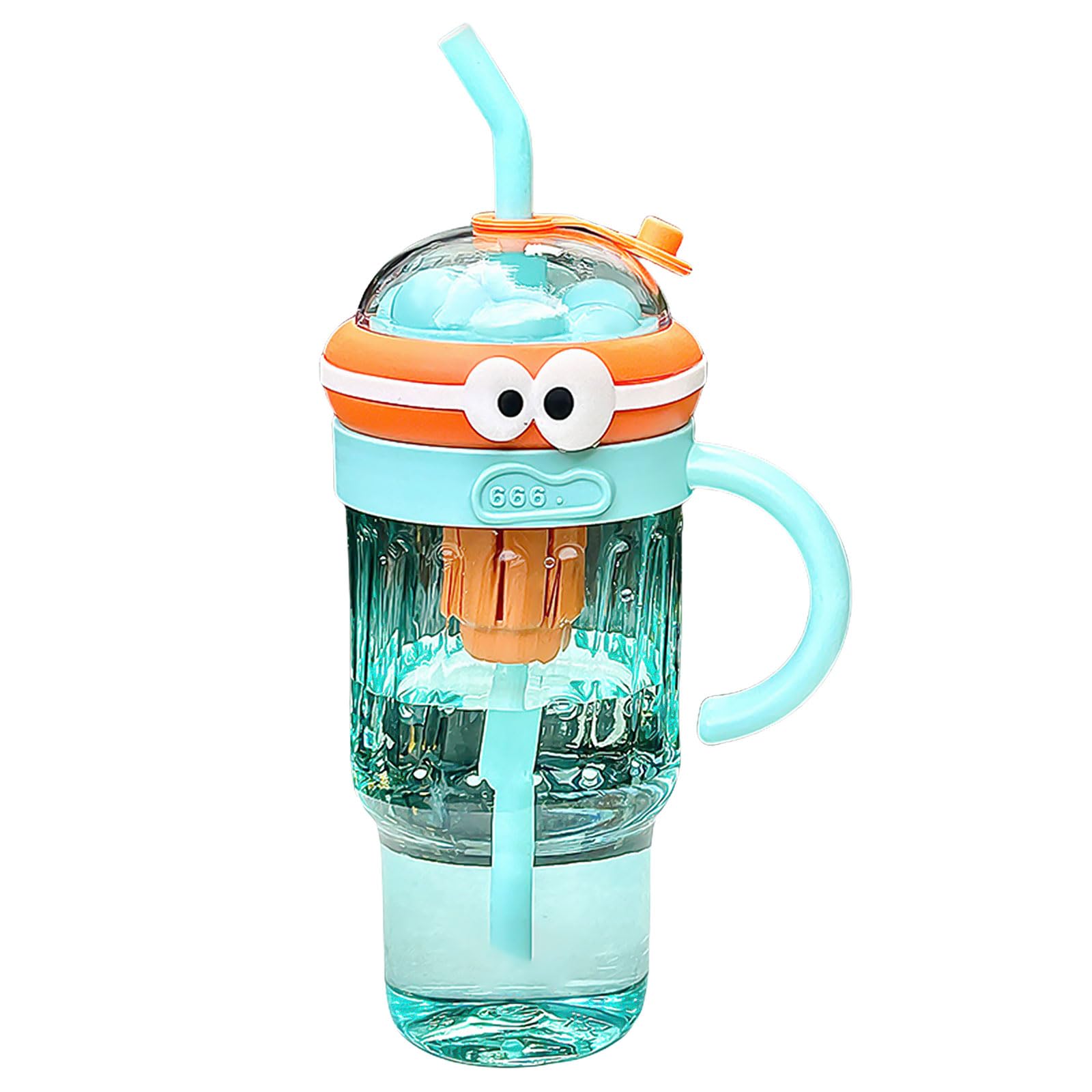 Nucelit Silicone Straw Cup Large Capacity Water Bottle with Handle Multipurpose Beverage Container Portable Girls Drinkware Portable Straw Cup