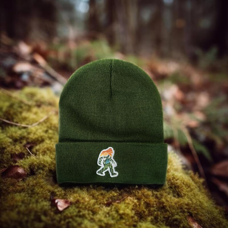 Image of Bigfoot Beanie for Men - Sasquatch Hat Winter Knit Cuffed Beanie for Women - Bigfoot Gifts for Christmas & New Year