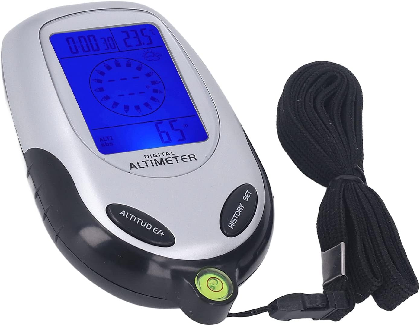 6 in 1 Altimeter Barometer Multifunctional Digital Display, Thermometer Clock for Outdoor Use - Accurate Atmospheric Pressure, Altitude Measurement, Ideal for Hiking and Camping