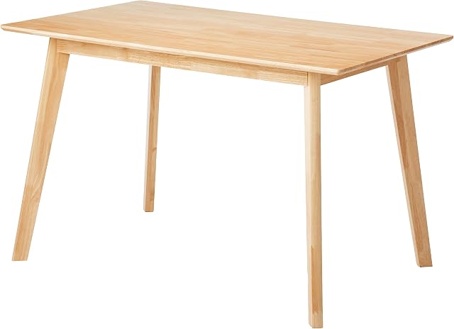 Amazon Basics FSC Certified Solid Wood Kitchen Rectangular Dining Table, Natural Wood, 74.93 cm D x 119.89 cm W x 74.93 cm H