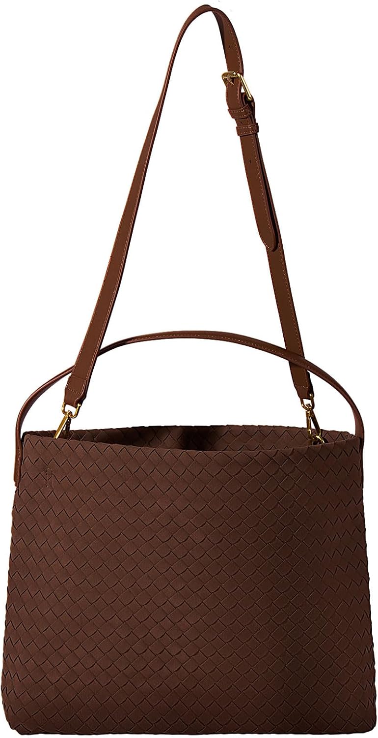 Suede Hobo Bag for Women Hand-Woven Bag Made of Suede Fabric Casual Tote Bag - Image 5