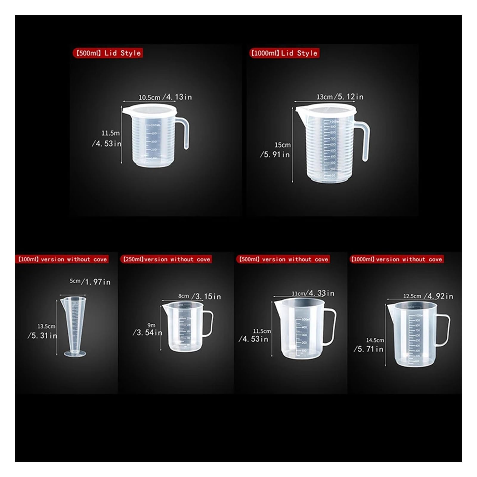 Jarra medidora 3 tazas medidoras de silicona antiadherentes 1000 ml, graduadas for el hogar, herramientas medición for hornear en la cocina(XL 1000ML)