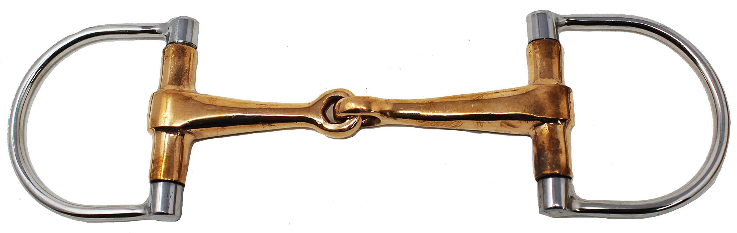 CHALLENGER Equine Stainless Steel D-Ring Snaffle Copper Mouth Horse Bit Tack 35444C