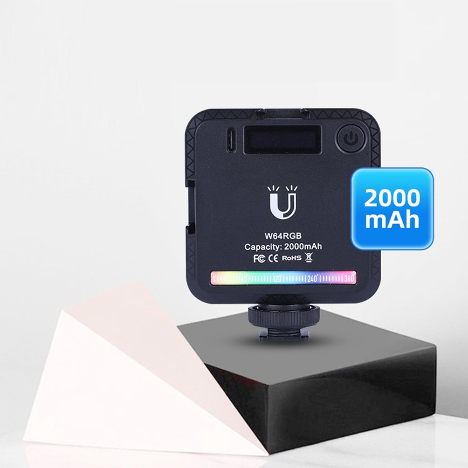 LED Video Light2500, 9000 K, 6 W, 2000 mAh, pannello tascabile dimmerabile, per Vlog