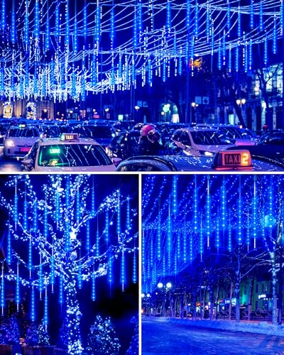 Blingstar GP-SW070DC0857-IP44(US) A Meteor Shower Lights Outdoor 10Tubes 16 Inch 360 Led Christmas Lights Waterproof Falling Rain Lights Plug In Dripping Icicle Lights thumb #1