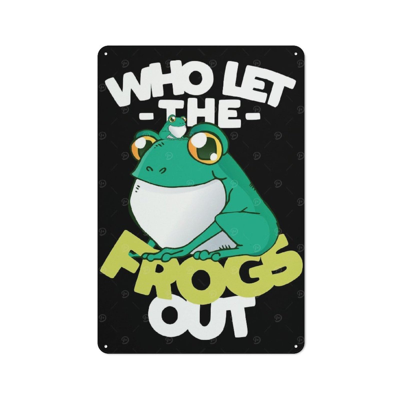Junmoney Style-16 Metal Wall Sign 30X20cm Featuring Frog For Pub Or Café, Housewarming Wall Decor For People Furnishing Pub And Café