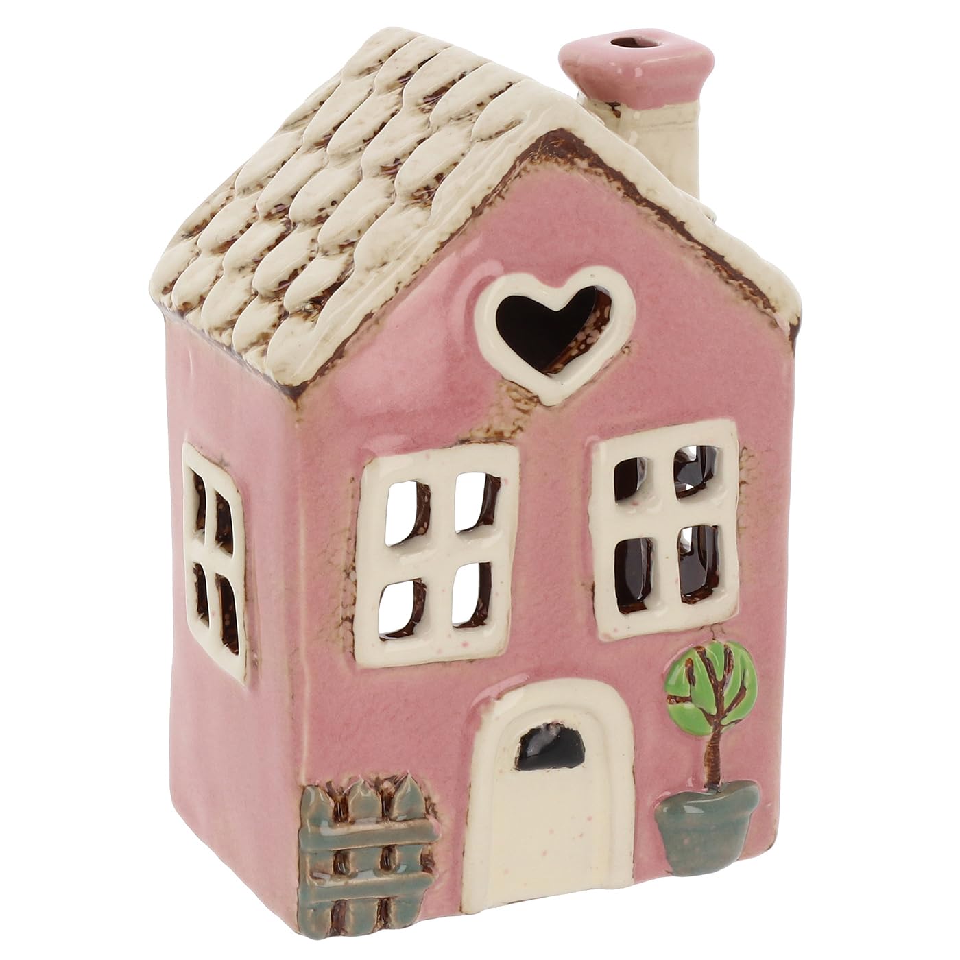 Village Pottery Pink House Tealight Holder