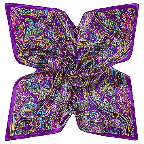 Your Smile Polyester Scarf Women’s Fashion Pattern Large Square Satin Headscarf Headdress 35''X35'' (Style 506) #TOP1