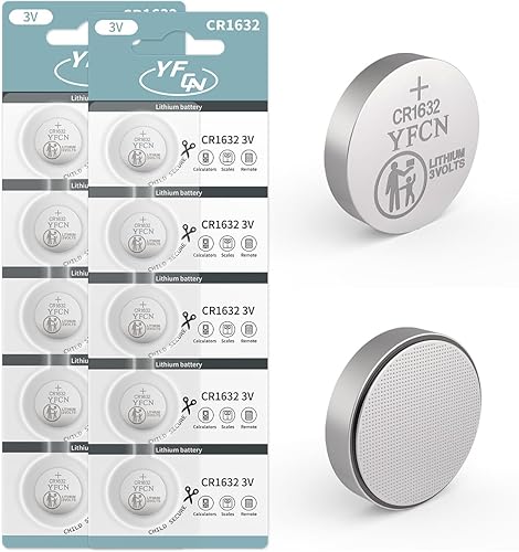 Miniatura 9 de YFCN Batería CR1632 de litio de 3 V, paquete de 5 unidades, pilas de moneda CR 1632, 5 años de vida útil