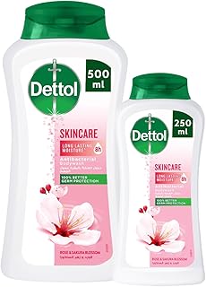Skincare Shower Gel & Body Wash, Rose & Sakura Blossom Scent, 250ml + 500ml