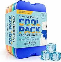 Vista 1 de Healthy Packers Paquetes de hielo para loncheras y enfriadores, paquete de 8 unidades original Paquete de hielo reutilizable delgado y duradero