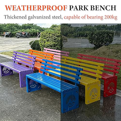 Banc de Jardin Robuste sans Entretien 2 Places Rouge - 4
