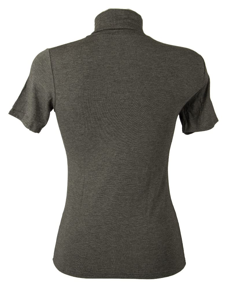 RAGNO Woman Turtleneck Cyclist Half Sleeve high Neck Warm Viscose Under Jacket Article 076627 T -Soft MC HIGH Neck, 202MK Ardesia Melange, I 2 - F 40/36 - D 42 - UK 32/12 - USA S