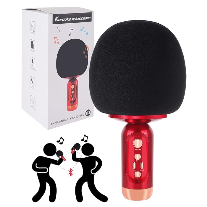 Buy edola Karaoke Bluetooth Microphone, Wireless Speaker 360 ° Surround HiFi Sound Duet Mode