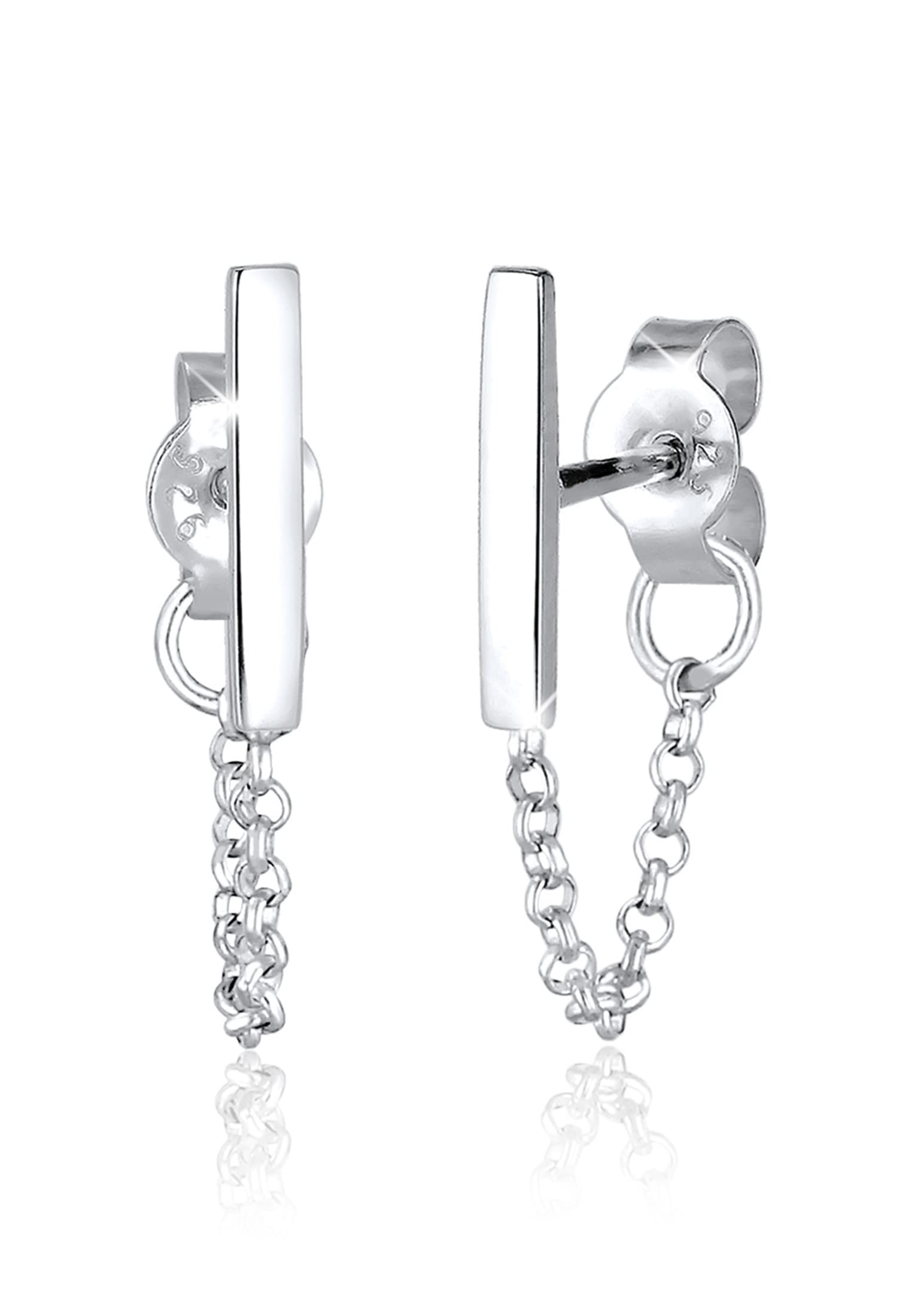 Elli Women Chain Geo Basic Trend 925 Sterling Silver Earrings