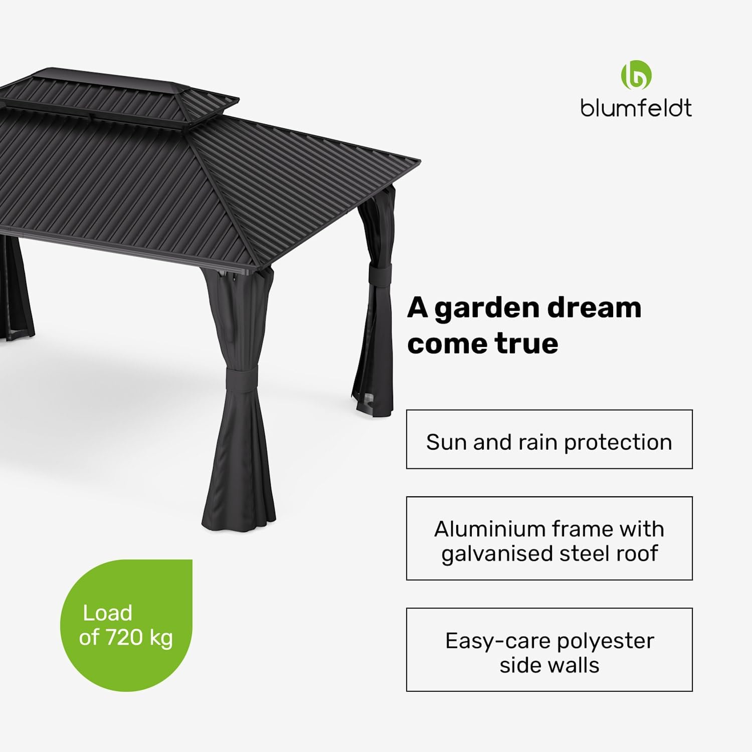 Gazebo with mosquito nets closed